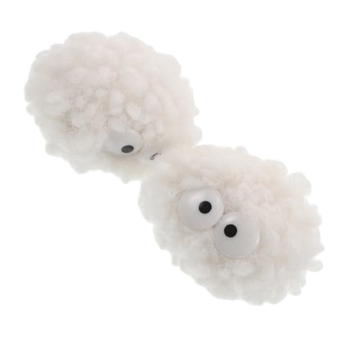 SEWOART 2 Stück Katzen Pompom Bälle mit Glocke Interaktive Spielzeuge für Katzen und Kätzchen Weiche Plüschige Bälle für Drinnen Unterhaltsame Strapazierfähige Katzenspielzeuge für Aktives von SEWOART