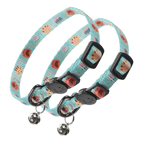 SEWOART 2 Stück Katzenhalsband Katzenhalsbänder Junge Haustier Bausatz Einstellbar Ausbrechen Kätzchenkragen Drinnen Mädchen Katze Und Glocke Benutzerdefinierte Katze Rosa Schild Polyester von SEWOART