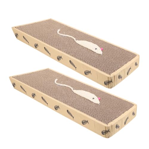 SEWOART 2er Satz Katzen Kratzpads Aus Wellpappe Stabiles Katzen Kratzbrett Für Krallenschleifen Und Indoor Dekoration von SEWOART