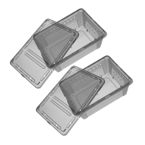 SEWOART 2 Stück Kleine Reptilien Zuchtbox Kunststoff Terrarium mit Sicherem Verschluss Transparent Flucht Design für Schlangen Spinnen Geckos Frösche Schildkröten SEWOART 2 Stück Kleine Reptilien Zuchtbox Kunststoff Terrarium mit Sicherem Verschluss Transparent Flucht Design für Schlangen Spinnen Geckos Frösche Schildkröten von SEWOART