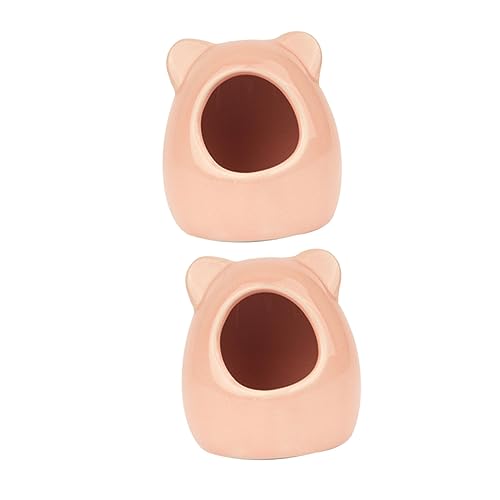 SEWOART 2 Stück Nest aus Keramik klein Mini für drinnen Hamsterverstecke Cool Hamster-Kühlnest Hamster Schlafhaus meerschweinchen käfig Hamsterhaus aus Keramik Haustierbedarf Rosa von SEWOART