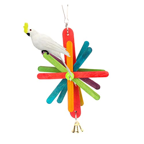 SEWOART Hängendes Papageienspielzeug Für Kleine Vögel 2 Stück Buntes Kauspielzeug Vogelbeißspielzeug Aus Sicherem Material Käfigzubehör Für Nymphensittiche von SEWOART