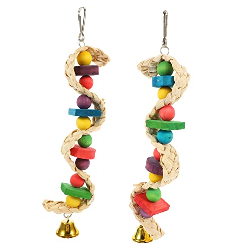 SEWOART 2 Stück Papagei Vogel knete kauspielzeug Bird Toys Fun Toy Funny Toys groß Papageien Bissfestes Vogelspielzeug Bissfestes Papageienspielzeug Holz von SEWOART