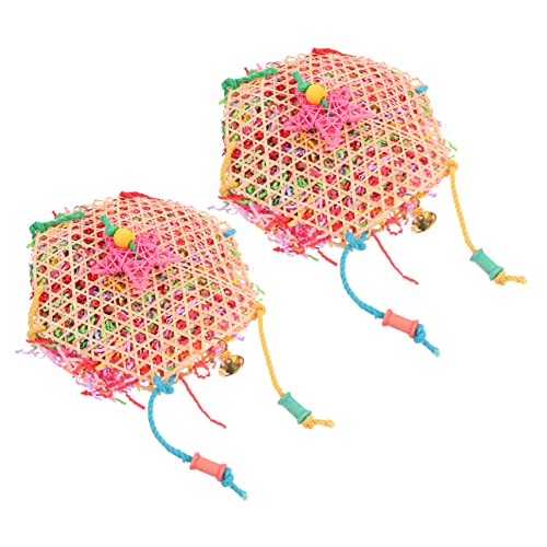 SEWOART 2 Stück Papagei gebürstettes Nahrungssuche Spielzeugvögel klein Papagei Kauspielzeug vogelschaukel Bird Toys Haustier -Papageienspielzeug Zubehör für Sittichkäfige Bambus von SEWOART