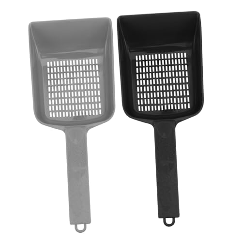 SEWOART 2 Stück Reptilien-Sandschaufel mit Sandsifter umgehen Sieb Reptilienterrarium Gecko Poop Scooper Terrarium zubehör rostschutz Haustiere Eidechsensand KOT Plastik Black von SEWOART