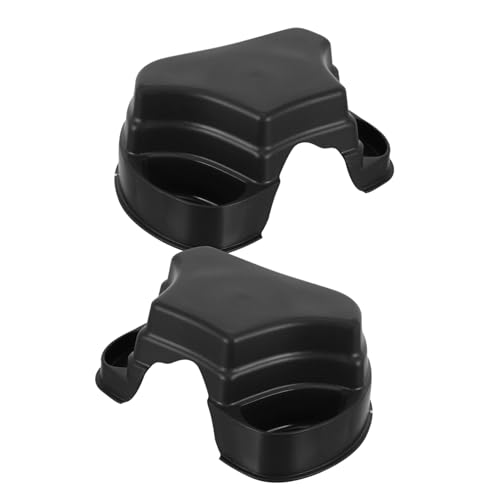 SEWOART 2 Stück Reptilienhöhle Schildkröte Tank Topper Wärmelampenkäfig Schildkröte Versteckte Höhle Zubehör Für Geckos Mit Haube Schildkröte Wärmelampe Maske Bausatz Black Plastik von SEWOART