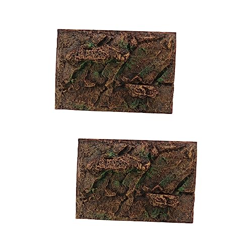 SEWOART 2 Stück Simulierte 3D-Platten Für Aquarien Korkrinde Hintergründe Für Reptilienbecken Dekoration von SEWOART