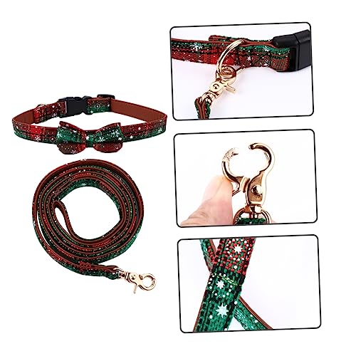 SEWOART 2 Stück Teiliges Weihnachts Hundehalsband und Set mit Verstellbarem Fliegenband Halsband und Leine Stilvolles Design für Kleine und Mittlere Hunde SEWOART 2 Stück Teiliges Weihnachts Hundehalsband und Set mit Verstellbarem Fliegenband Halsband und Leine Stilvolles Design für Kleine und Mittlere Hunde von SEWOART