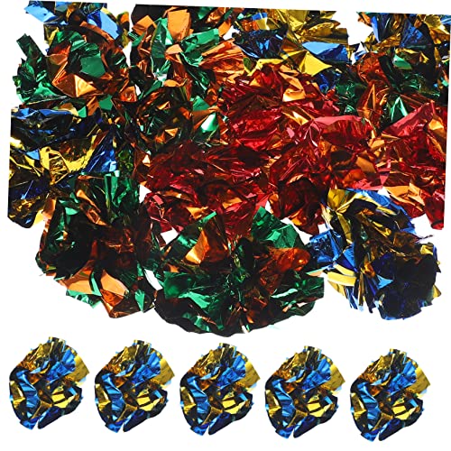 SEWOART 20 Stück Bunte Crinkle Katzenbälle Interaktives Katzenspielzeug Langlebige Geräuschaktive Spielbälle für Wohnungskatzen und Kätzchen Sicher und Spaßfördernd Zufällige Farbe von SEWOART