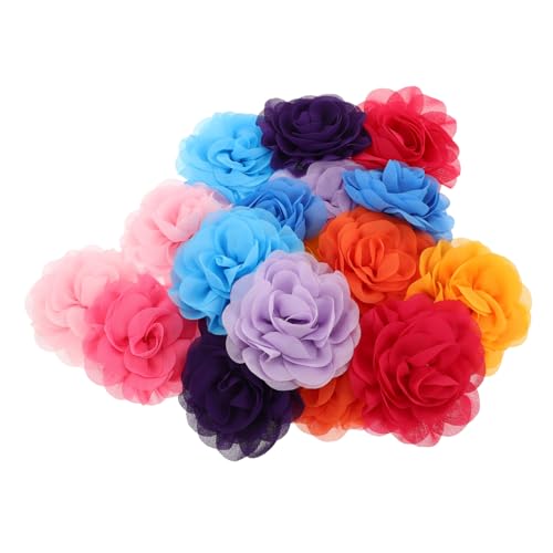 SEWOART 20 Stück Teiliges Mehrfarbiger Chiffon Blumen als Haustier Halsband Anhänger Leichte Atmungsaktive Hundeschleifen Accessoires mit Elegantem Blütendesign Geeignet für Katzen Welpen von SEWOART
