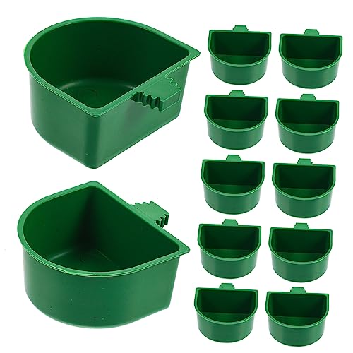 SEWOART 20Er-Box Vogelfutterbox Fütterung drinnen Haustier Zucht Essen Zubehör für Vogelkäfige waschbarer Vogelhäuschen Käfig Futternapf Futterautomat für Papageienkäfige Plastik Green von SEWOART