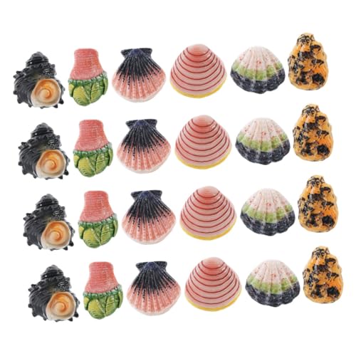 SEWOART 24 Stück Teiliges Resin Aquarium Ornament Naturnahe Mini-meeresmuscheln und Schnecken Fischfreundliche Kompakte Deko für Süßwasser-fischbecken Einfach Platzierbar Langlebig und von SEWOART
