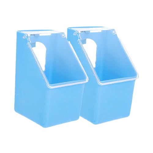 SEWOART 2St Futterbox für Tauben Waschbecken ISS Container Behälter für Lebensmittel Futterspender Zubehör für Sittichkäfige einzelnes Loch Gesundheits-Sandkasten Utensilien Papageienkäfig von SEWOART