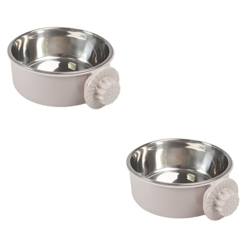 SEWOART 2 Stück Futternapf Für Haustiere Hängendes Design Futternapf Für Hunde Und Katzen Heimtierbedarf Futternapf Für Hunde Futternapf Für Haustiere Grau Größe S von SEWOART
