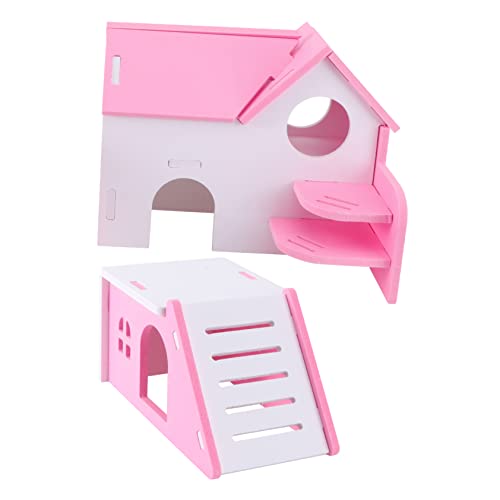 SEWOART 2stück PVC Hamsterhaus Doppelstöckige Villa Für Kleintiere Spielzeug Für Hamster Mäuse Und Kleine Igel Sicher Erkundungslöchern von SEWOART