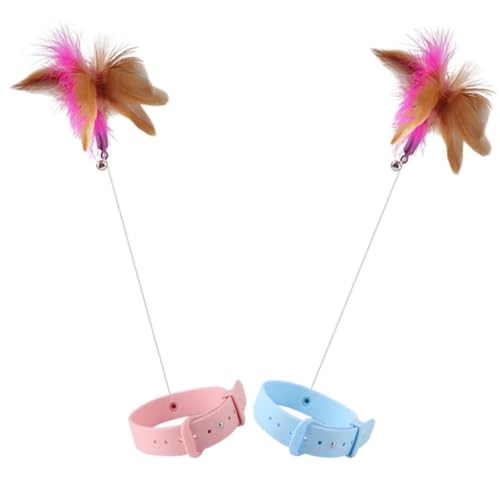 SEWOART Katzenhalsband-Spielzeug 2er-Pack Neckendes Stabhalsband Interaktives Spielzeug Für Kätzchen Katzenspielzeug Spielsachen Für Katzen Leicht Zu Tragen von SEWOART