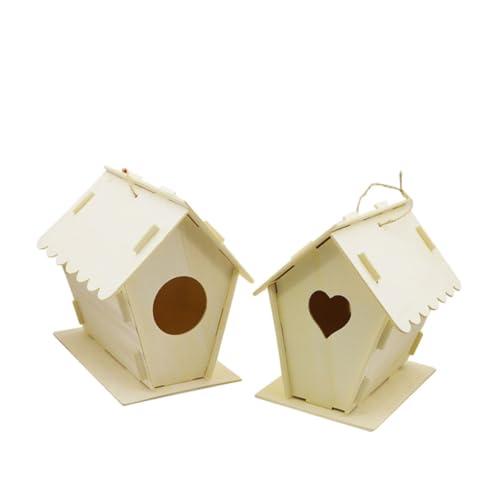 SEWOART 2stück Holz Vogelhaus Zum Aufhängen Für Garten Und Fenster Mit Natürlichem Design Geeignet Für Verschiedene Vogelarten von SEWOART