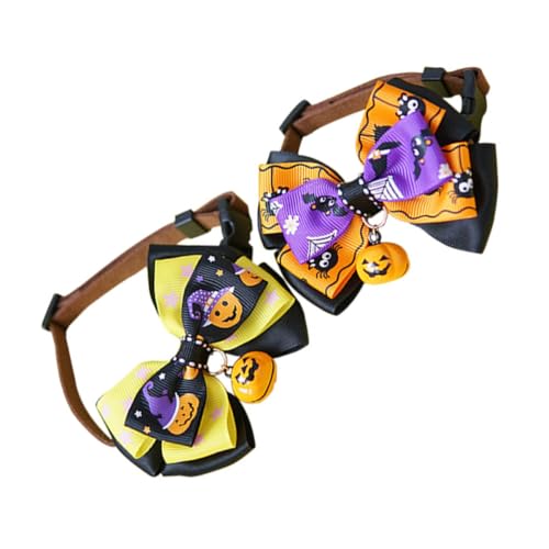 SEWOART 2St Halsband mit Fliege für Hunde Halloween-Welpen-Fliegen Welpenhalsbänder für kleine Welpen Haustier Kleidung niedlich Krawatte Geist binden Stoff von SEWOART