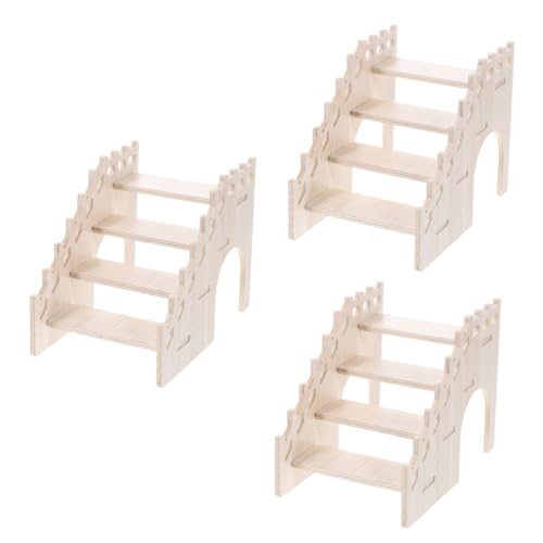 SEWOART 3 Stücke Holz Chinchilla Leiter Pet Hideout Hamster Klettern Spielzeug Ratte Beißen Leiter Guinea Pig Spielzeug von SEWOART
