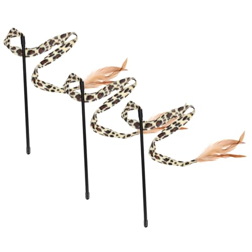 SEWOART 3 Stück Teiliges Katzenangel mit Leopardmuster Tragbar und Leicht Interaktives Katzenspielzeug für Kätzchen Lustiger Katzen Teaser zur Stressreduktion und Bewegungsspiel SEWOART 3 Stück Teiliges Katzenangel mit Leopardmuster Tragbar und Leicht Interaktives Katzenspielzeug für Kätzchen Lustiger Katzen Teaser zur Stressreduktion und Bewegungsspiel von SEWOART