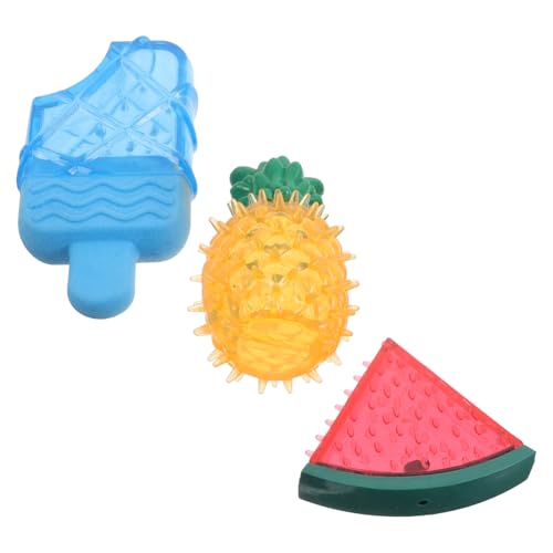 SEWOART 3 Stück Wassermelone Ananas Gefrierbare Kauspielzeuge für Welpen Langlebiges TPR Material Kühlend mit Quietscher Zahnungsspielzeug für Sommer SEWOART 3 Stück Wassermelone Ananas Gefrierbare Kauspielzeuge für Welpen Langlebiges TPR Material Kühlend mit Quietscher Zahnungsspielzeug für Sommer von SEWOART