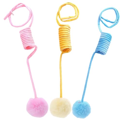 SEWOART 3stücke Katzen Spielzeug Plüsch Teaser Ball Für Indoor Katzen Kätzchen Mit Interaktivem Design Gelb Und Blau Für Aktives Spielen Und Stressabbau von SEWOART