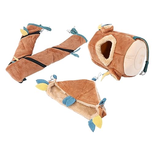 SEWOART 3St Haustier Hamsternest scrump plüsch Kätzchen Spielzeug Tunnel Spielzeuge Zubehör für hängende Käfige Hamster-Plüsch-Seilbahn Winter einstellen hängendes Nest von SEWOART