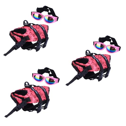 SEWOART 3st Rettungsweste Für Haustiere Welpenleben Welpe Schwimmen Schwimmweste Für Haustiere Schwimmweste Für Hunde Rettungsring Für Haustiere Reflektierende Schwimmweste Rosy von SEWOART