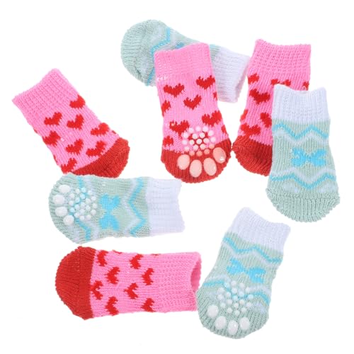 SEWOART 4 Paare Haustier socken Outdoor-Hundesocken Welpenbedarf socken für hundepfoten Schuhe für hundepfoten entzückende Pfotenschützer tragbare Baumwollsocken Sanft Haustier Hund Schutz von SEWOART