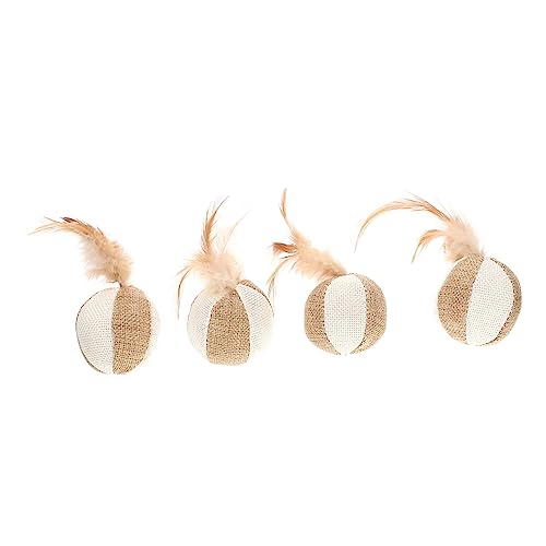 SEWOART 4 STK Katzenspielzeug Kätzchenspielzeug Katzenübung Interaktives Katzenballspielzeug Katze Kauspielzeug Bälle Für Katzen Ballspielzeug Für Kätzchen Khaki Polyester SEWOART 4 STK Katzenspielzeug Kätzchenspielzeug Katzenübung Interaktives Katzenballspielzeug Katze Kauspielzeug Bälle Für Katzen Ballspielzeug Für Kätzchen Khaki Polyester von SEWOART