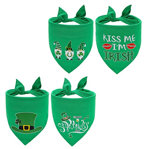 SEWOART 4 Stück Dreieckstuch Für Haustiere Leckereien Für Welpen Hundehemden Hundekostüme Welpenpolster Für Katzen Welpensabberlätzchen Hunde-Outfits Snacks Für Hunde Green Reine Baumwolle von SEWOART