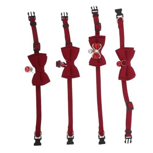 SEWOART 4 Stück Haustier Hochzeitshalsband Süßes Katzenhalsband Haustier Halsband Katzenhalsband Fliege Dekoratives Glocke Abtrünniges von SEWOART