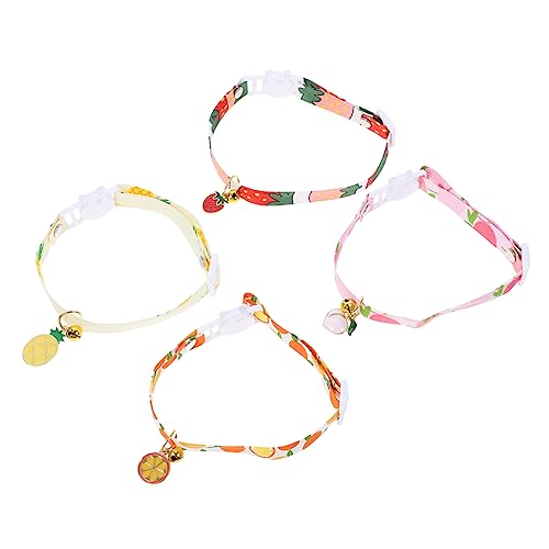 SEWOART 4stücke Obstdruck Haustierhalsband Verstellbares Dekoratives Hundehalsband Kätzchenhalsring Haustier-festivalhalsband Für Hunde Und Katzen von SEWOART
