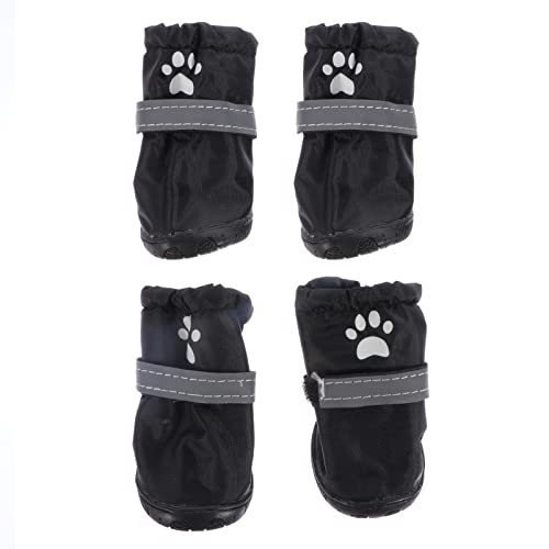 SEWOART 4 Stück Haustier wasserdichte Schuhe hundeschuhe Dog Shoes Regenschuhe für Hunde Haustierschuhe reflektierende Schuhe für Haustiere Regenstiefel für Hunde Polyester Black SEWOART 4 Stück Haustier wasserdichte Schuhe hundeschuhe Dog Shoes Regenschuhe für Hunde Haustierschuhe reflektierende Schuhe für Haustiere Regenstiefel für Hunde Polyester Black von SEWOART