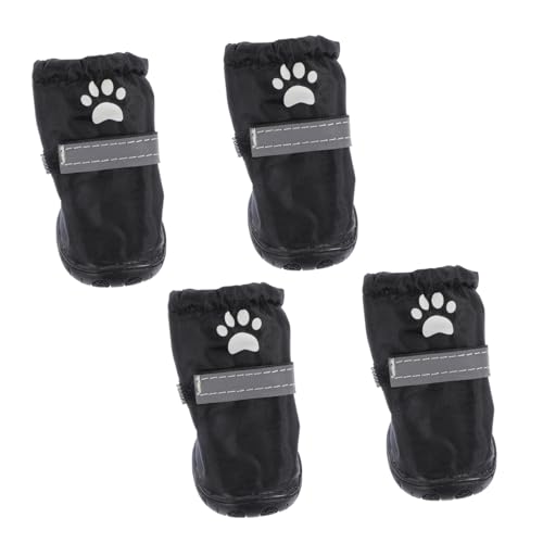 SEWOART 4Stücke rutschfeste Hundeschuhe Reflektierende Regenstiefel für Kleine und Mittelgroße Hunde Pfotenschutz aus Langlebigem Polyester für Outdoor Aktivitäten von SEWOART