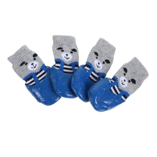 SEWOART 4 Stück Haustierschuhe Stiefeletten Pfote Bausatz Welpe Hunde-hosenträgerstiefel Hausschuhe Zehengreifer Für Hunde Abs Verhindern Waschbare Hundesocken Baumwolle Blue SEWOART 4 Stück Haustierschuhe Stiefeletten Pfote Bausatz Welpe Hunde-hosenträgerstiefel Hausschuhe Zehengreifer Für Hunde Abs Verhindern Waschbare Hundesocken Baumwolle Blue von SEWOART