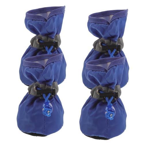 SEWOART 4stücke Wasserschutz Für Hunde wasserdichte Hundestiefel Ganzjahres-haustierstiefel Für Kleine Bis Mittelgroße Hunde XXXL Blau von SEWOART