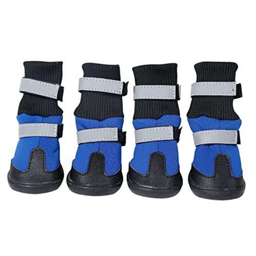 SEWOART 4 Stück Outdoor-Schuhe Winterschuhe Für Hunde wasserdichte Hundestiefel Abdeckung Pfotenschutzstiefel Für Hunde Schneestiefel Für Welpen Griff wasserdichte Hundelschuhe Plane Blue SEWOART 4 Stück Outdoor-Schuhe Winterschuhe Für Hunde wasserdichte Hundestiefel Abdeckung Pfotenschutzstiefel Für Hunde Schneestiefel Für Welpen Griff wasserdichte Hundelschuhe Plane Blue von SEWOART