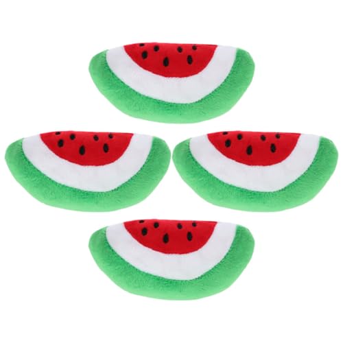 SEWOART 4 Stücke Quietschende Haustier Spielzeug Wassermelone Form Hund Kauen Spielzeug Interaktive Beißspielzeug Für Welpen Plüschspielzeug von SEWOART