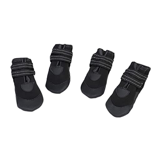 SEWOART 4 Stück Regenstiefel für Welpen Größe Wasserschuhe für Hunde Hundeschuhe für hundeschuhe Strand Hundeschuhe rutschfest Regenstiefel für Haustiere Gummi-Regenschuhe für Hunde Black von SEWOART
