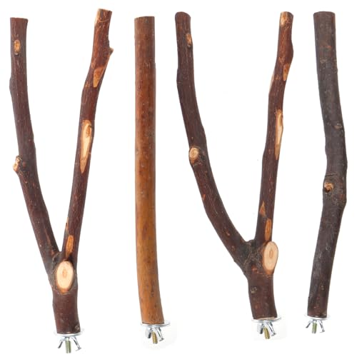 SEWOART 4 Stück Teiliges Vogel Sitzstangen aus Holz Stabile Standstäbe für Papageien und Wellensittiche als Kletter für Vogelkäfige Fördert Aktivität und Krallenpflege SEWOART 4 Stück Teiliges Vogel Sitzstangen aus Holz Stabile Standstäbe für Papageien und Wellensittiche als Kletter für Vogelkäfige Fördert Aktivität und Krallenpflege von SEWOART