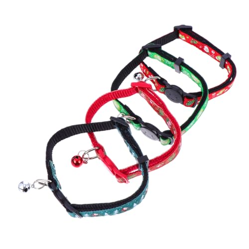 SEWOART 4 Stück Verstellbares Weihnachts für Haustiere Teiliges mit Glocke Kreative Designs Rot und Grün für Hunde und Bequem und für Täglichen Gebrauch von SEWOART