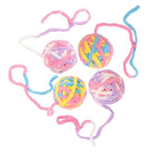 SEWOART 4 Stück Wollknäuel Katzenspielzeug Katze Haustier Interactive cat Toy Kitten katzenzubehör kratzpappen für Katzen katzenball Katze lustiges Kätzchenzubehör Garn von SEWOART