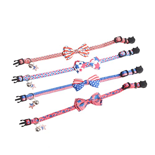 SEWOART Schutzkragen Hund Personalisiert Geflochtenes Material Hundehalsband Haustier-Kragen Unabhängigkeitstag Hund Kragen Dekorative Kragen Haustier Katze Halsband Pet Zubehör von SEWOART