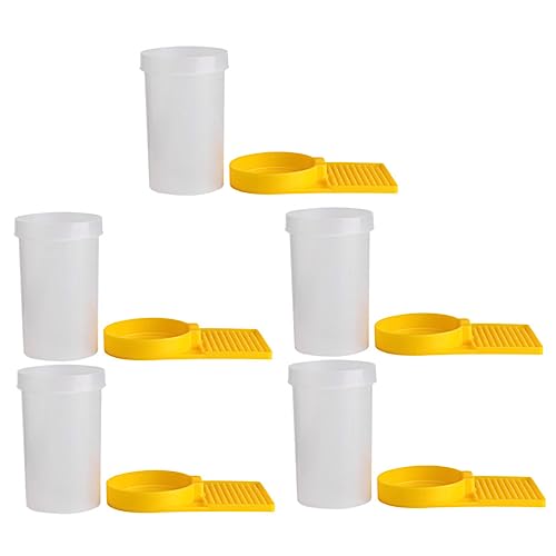 SEWOART 5 Stück Bienentränke Bienen zubehör Bienen tränke Bienenstockzubehör Bienenstock-Futter Imker Biene für Bienenwasserbecher für den Garten Wasserspender für Bienen Plastik Yellow von SEWOART