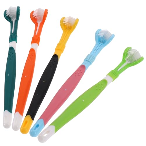 SEWOART 5-teiliges 3-Seiten-Haustier-zahnbürsten-Set Für Hunde-Zahn-Pflege Und Zähne-Reinigung Mit Ergonomischem Griff Und Weichen Borsten SEWOART 5-teiliges 3-Seiten-Haustier-zahnbürsten-Set Für Hunde-Zahn-Pflege Und Zähne-Reinigung Mit Ergonomischem Griff Und Weichen Borsten von SEWOART