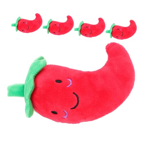 SEWOART 5 Stück Teiliges Quietscher Hundespielzeug Chili Pfeffer Form Interaktives Robustes Kauspielzeug mit Geräuschfunktion Plüschtier für Stressreduzierendes Training und Spielerische SEWOART 5 Stück Teiliges Quietscher Hundespielzeug Chili Pfeffer Form Interaktives Robustes Kauspielzeug mit Geräuschfunktion Plüschtier für Stressreduzierendes Training und Spielerische von SEWOART