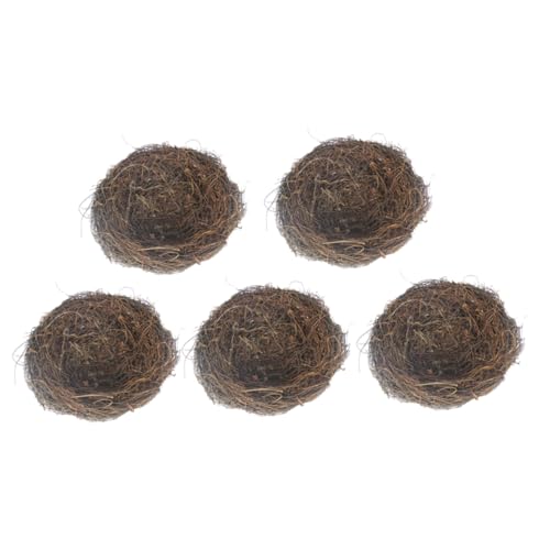 SEWOART 5 Stück Vogelnest-Ornament kinderzimmerdeko Easter Decoration osterndeko wohnzimmerdeko frühjahrsdekoration klein groß Verschachtelung Vogelnest Vogel-Rattan-Nest Hölzern von SEWOART