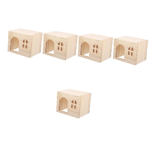 SEWOART 5 Stücke Meerschweinchen Schlaf Holz Tier Versteck Tunnel Für Hamster Zarte Versteck Komfortable Design von SEWOART