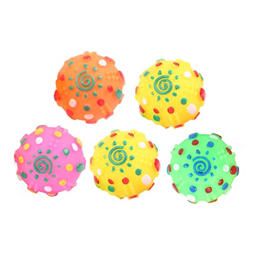 SEWOART 5stücke Hundespielzeug Mit Sound Haustier-Ball-Spielzeug Zum Kauen Und Greifen Aus Hochwertigem Kunststoff Langeweile von SEWOART